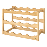 Toque Natural Bamboo Wine Rack 12 Bottles Organizer-2006732763805388808