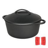 Pawz 6.6L Cast Iron Dutch Oven Heavy Duty Casserole Pot - Low Angle