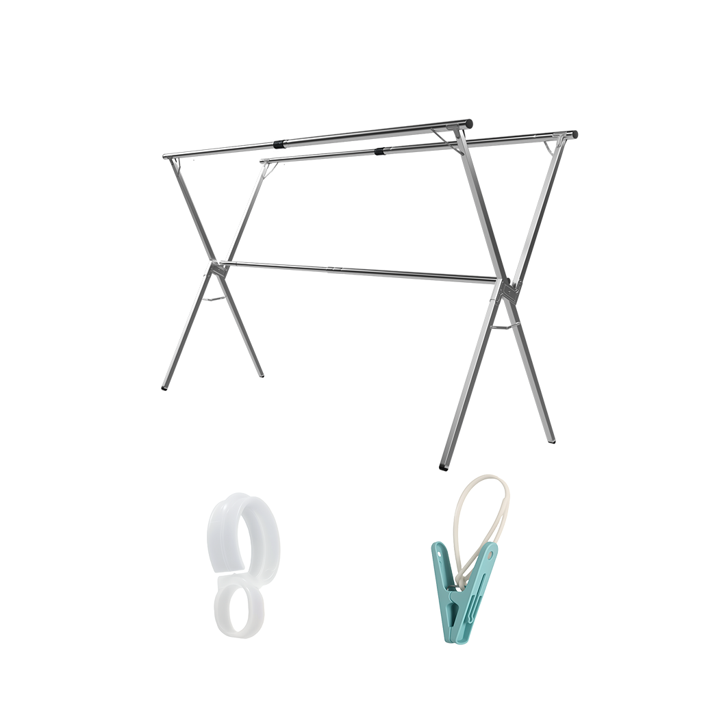 Levede Adjustable Clothes Drying Airer Foldable 150-200cm-1950769997898977288