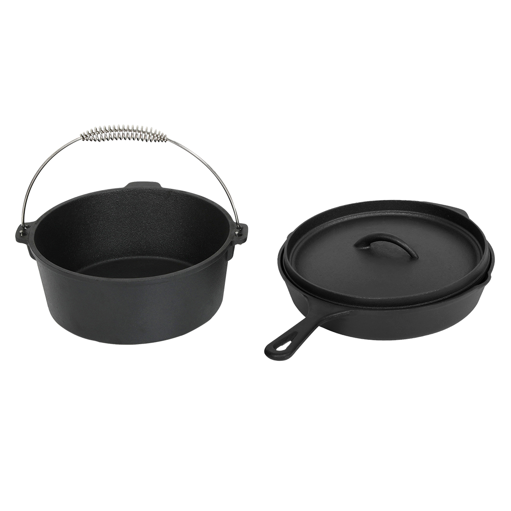 Toque 3PCS Cast Iron Frying Pan and Cast Iron Pot Set-1960920176627159048