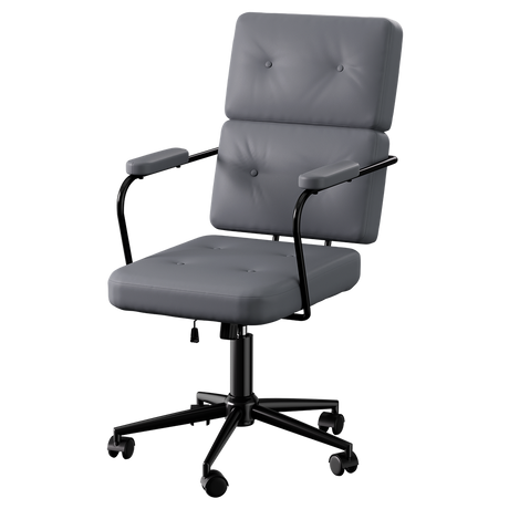 LEVEDE Ergonomic Office Chair Computer PU Grey-1954802475525607432
