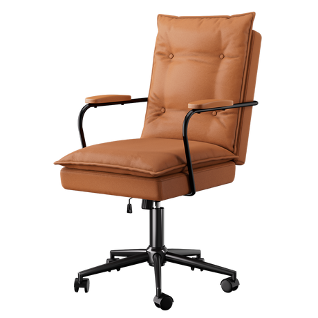 LEVEDE Ergonomic Office Chair Computer PU Brown-1954802475336863752