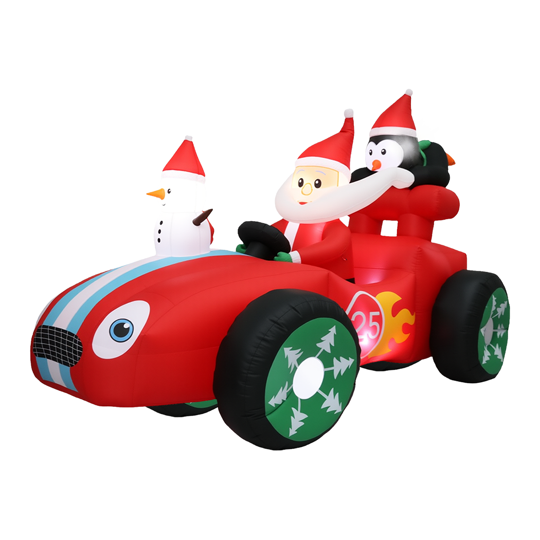 Santaco Christmas Inflatable 2.4M Santa Racing Sleigh-2006733375422992392