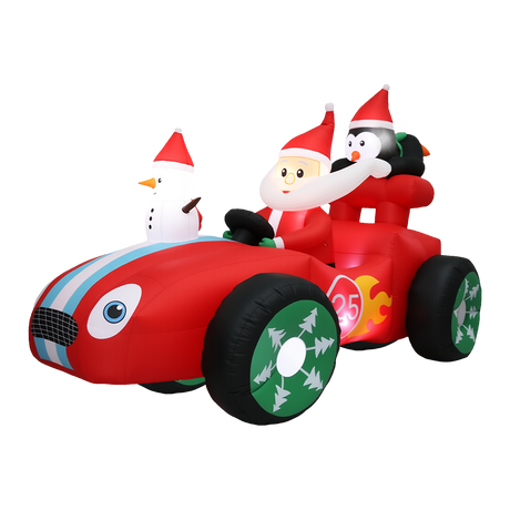Santaco Christmas Inflatable 2.4M Santa Racing Sleigh-2006733375422992392