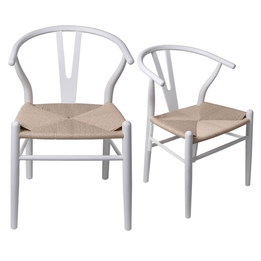 Levede 6x Dining Chairs Wooden Hans White-2006732723238080520