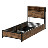 Levede Single Bed Frame Industrial Storage LED Charing-2011971104519884808
