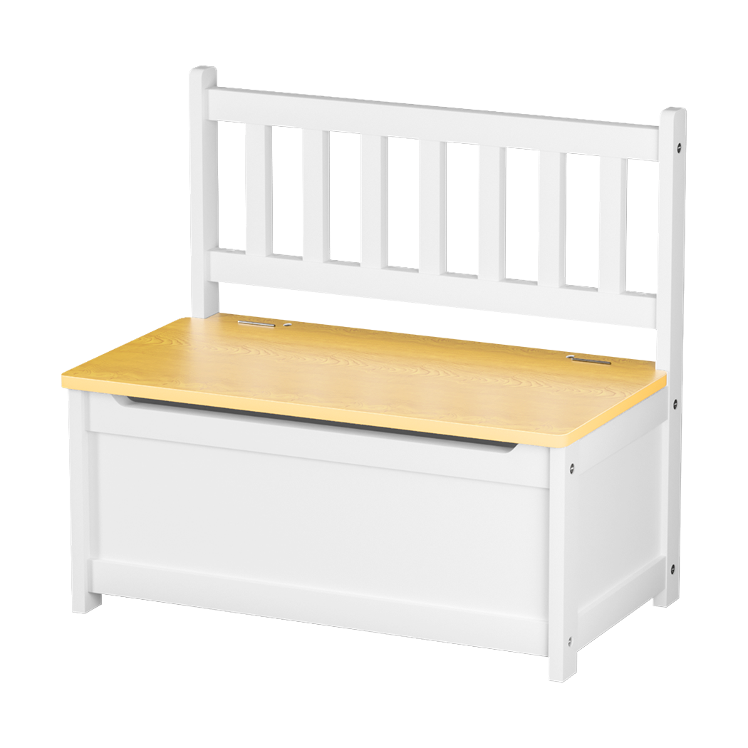 Levede 2-In-1 Kids Toys Storage Bench Box Wooden Chair-1954802485893926920