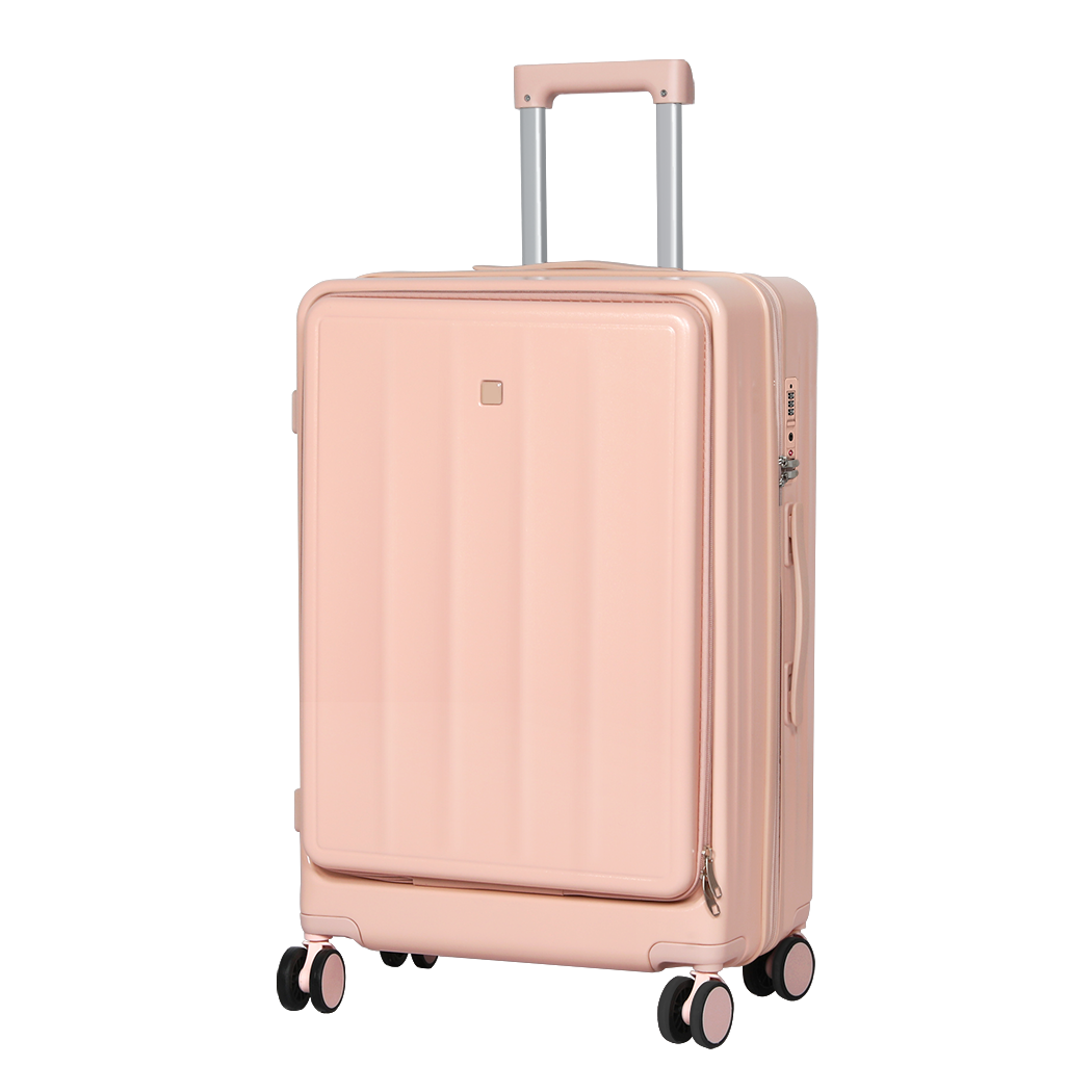 Slimbridge 20" Luggage Trolley Travel Hard Pink-2018816810790555656
