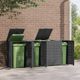 Wheelie Bin Storage for 4 Bins Anthracite 276x79x117 cm Steel - Side View