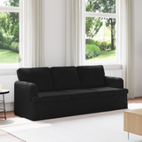 Sofa Black 201 x 80 x 85 cm Fabric - Front View