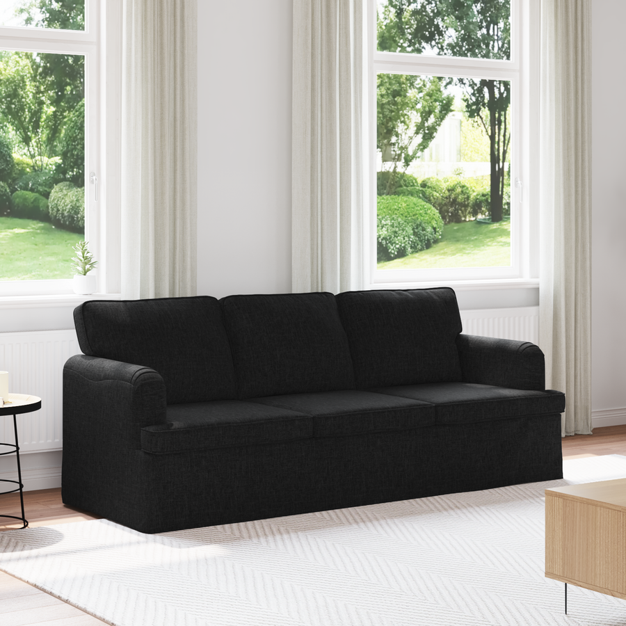 Sofa Black 201 x 80 x 85 cm Fabric