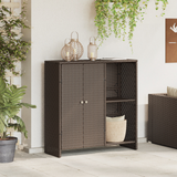 Storage Cabinet with Shelf Brown 100 x 36 x 102 cm Rattan - Front View