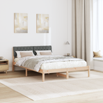 Bed frame Brown and dark grey 135 x 190 cm Solid pine wood