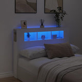 LED Headboard White 140 cm Engineered Wood