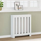 Radiator Cover White 78x20x82 cm Engineered Wood - Front View
