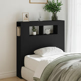 LED Headboard Black 100 cm Engineered Wood - Side View