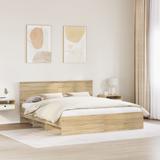 Bed Frame Sonoma Oak 180 x 200 cm Engineered Wood - Side View