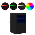 LED Sideboard 41 x 37 x 67 cm Engineered Wood Black Oak