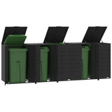 Wheelie Bin Storage for 5 Bins Black 345x79x117 cm Steel - Front View