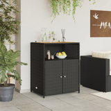 Cabinet Black 70 x 50 x 87 cm Polyester and Roly Rattan