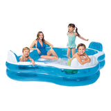 Intex Swim Center Square Inflatable Family Lounge Pool - Front View