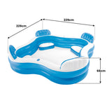 Intex Swim Center Square Inflatable Family Lounge Pool - Side View