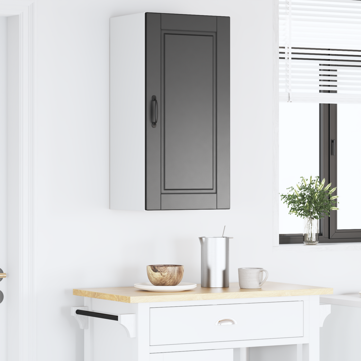 Wall Cabinet PORTO Black 40 x 31 x 80 cm Engineered Wood