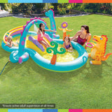 Intex 57135NP Dinoland Play Centre Inflatable Kids Pool with Slide - Close-Up Angle