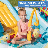 Intex 57162NP Fishing Fun Play Centre Inflatable Kids Swimming Pool - Close-Up Angle