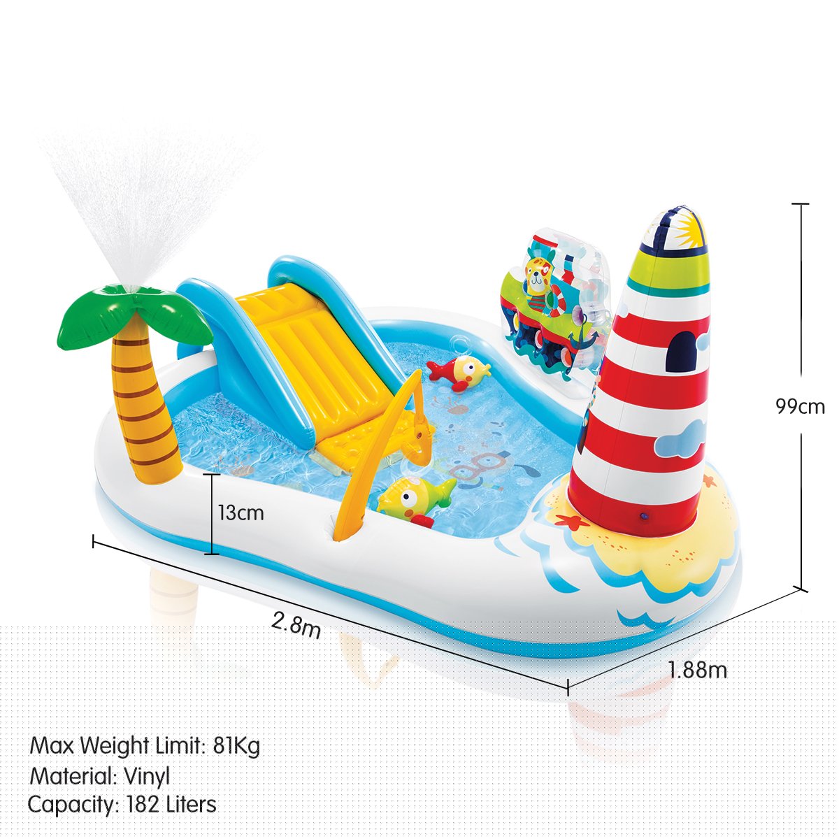 Intex 57162NP Fishing Fun Play Centre Inflatable Kids Swimming Pool