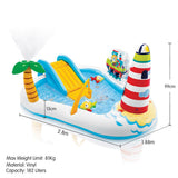 Intex 57162NP Fishing Fun Play Centre Inflatable Kids Swimming Pool - Low Angle
