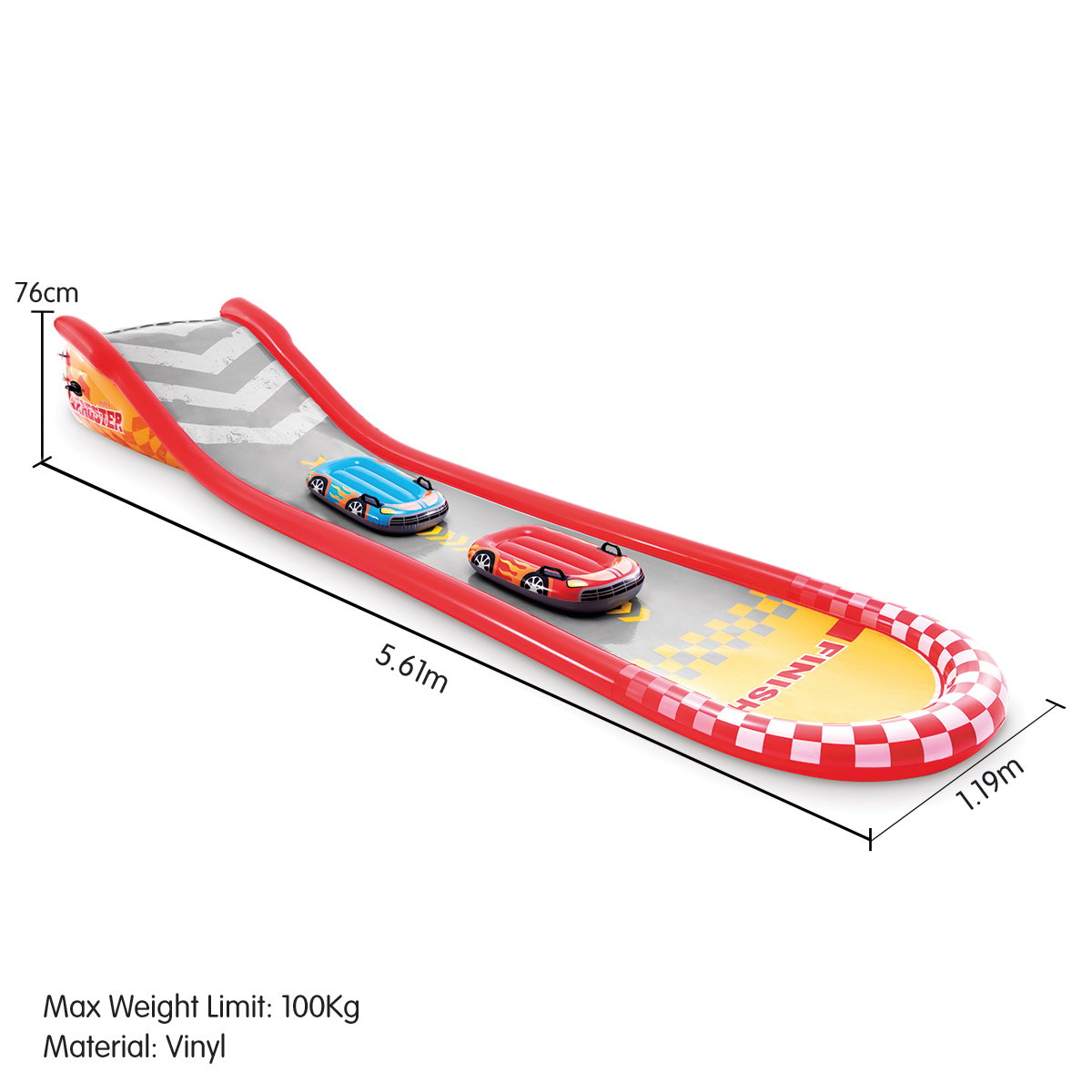 Intex 57167NP Racing Fun 5.6m Outdoor Water Slide with Body Boards