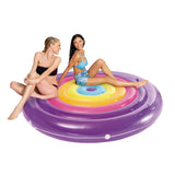 Intex Inflatable Pool Float - Rainbow Fiesta Island - Top-Down View