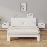 Wall-mounted Bedside Cabinets 2 pcs High Gloss White 34x30x20 cm - Front View