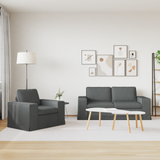 Sofa Set 2 pcs Dark Grey 182 x 80 x 82 cm Fabric - Side View