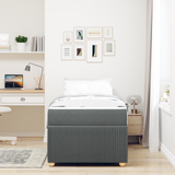 Bed Frame with Mattress Dark Grey 90 x 190 cm Fabric - Side View