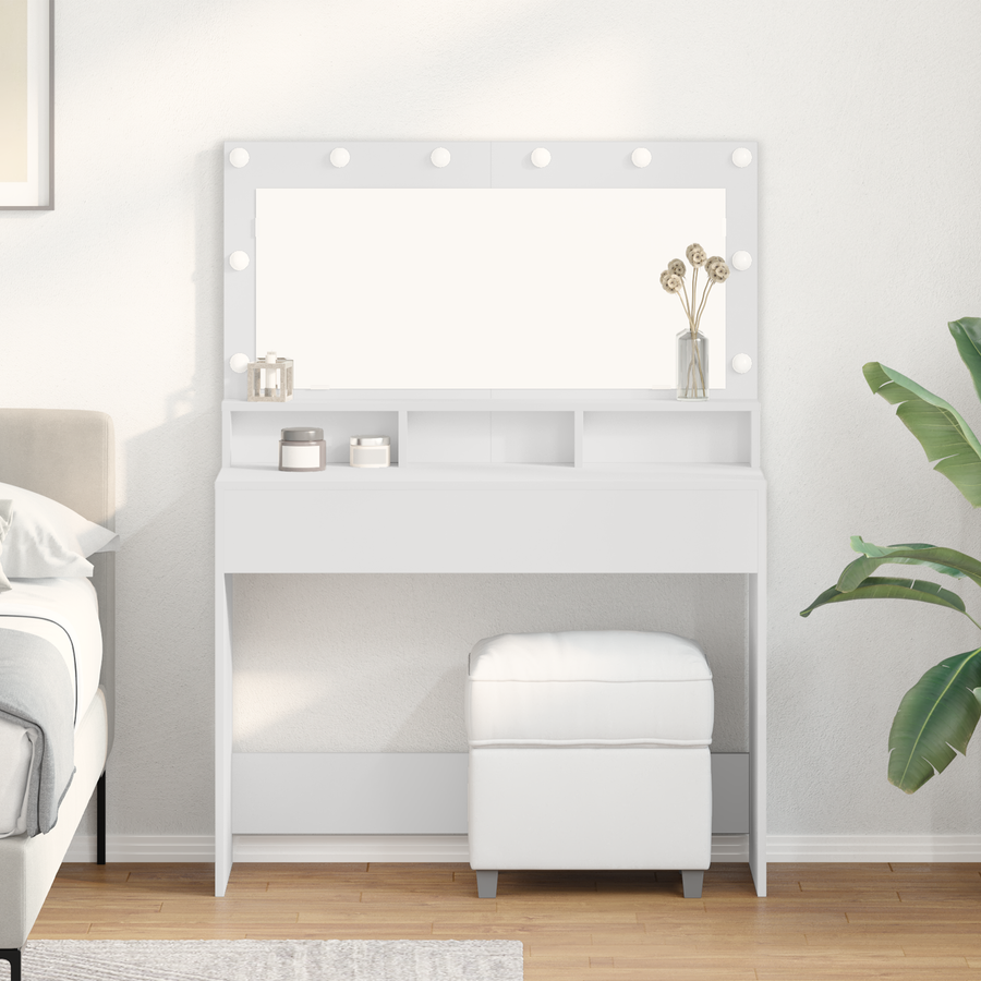 Dressing Table White 100 x 41 x 135 cm Engineered Wood