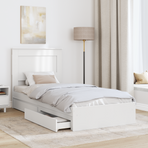 Storage Bed with Drawer White 90 x 190 cm Engineered Wood