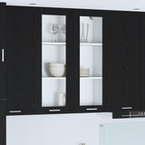 Hanging Cabinet Black Oak 80 x 31 x 100 cm Engineered Wood - Side View