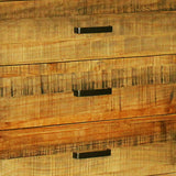 Dresser with 6 Storage Drawers in Solid Acacia With Mirror in Vintage Light Brown Colour - Top-Down View