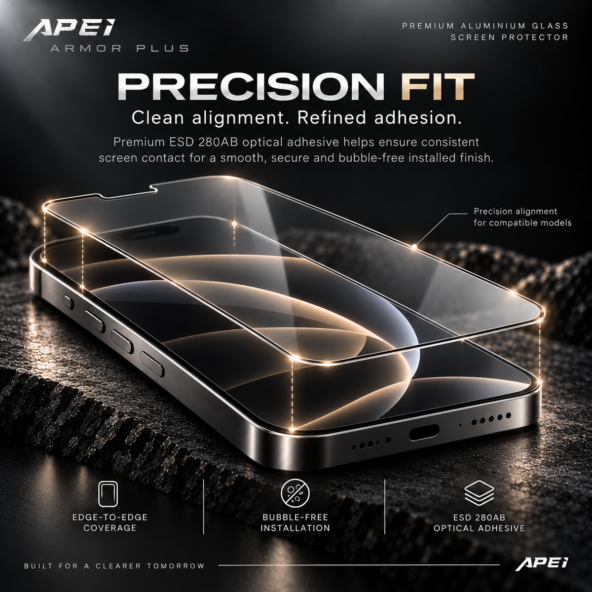 APEI Armor Plus Premium Aluminium Glass Screen Protector