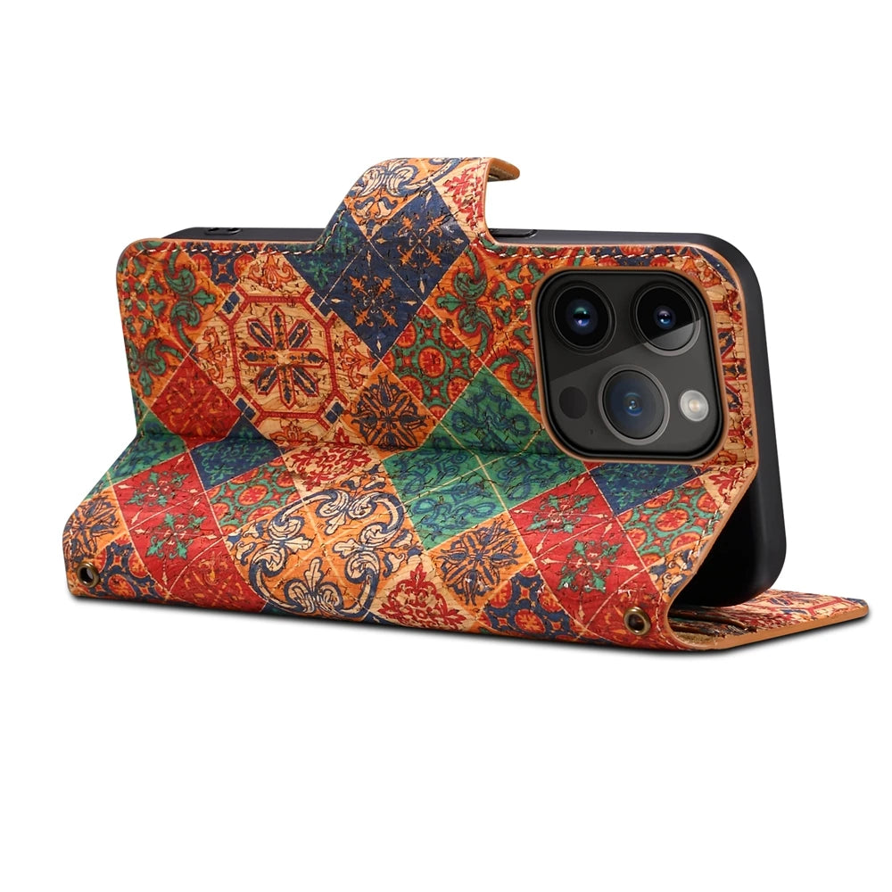 Wallet i Phone 15 Case for Coque iPhone 16 15 14 13 12 11 Pro Max 7 8 Plus X XS XR SE Case High Quality Leather Totem Flip Cover