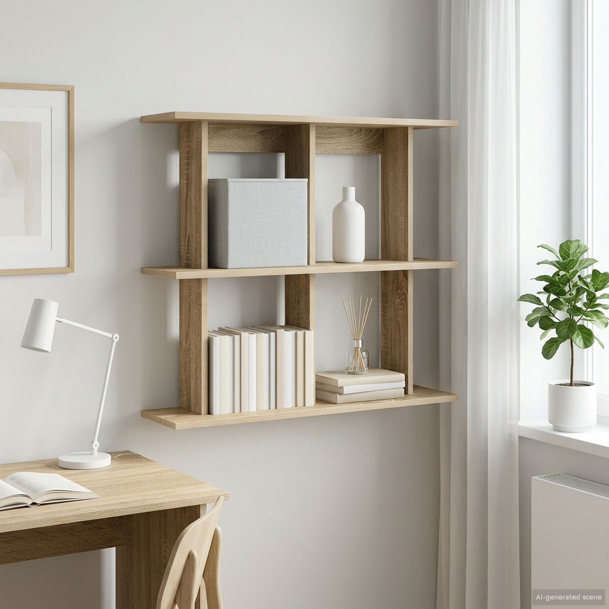 Wall Shelf Wall-Mounted Sonoma Oak 80 x 20 x 75 cm