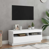 TV Cabinet with LED Lights White 100x35x40 cm