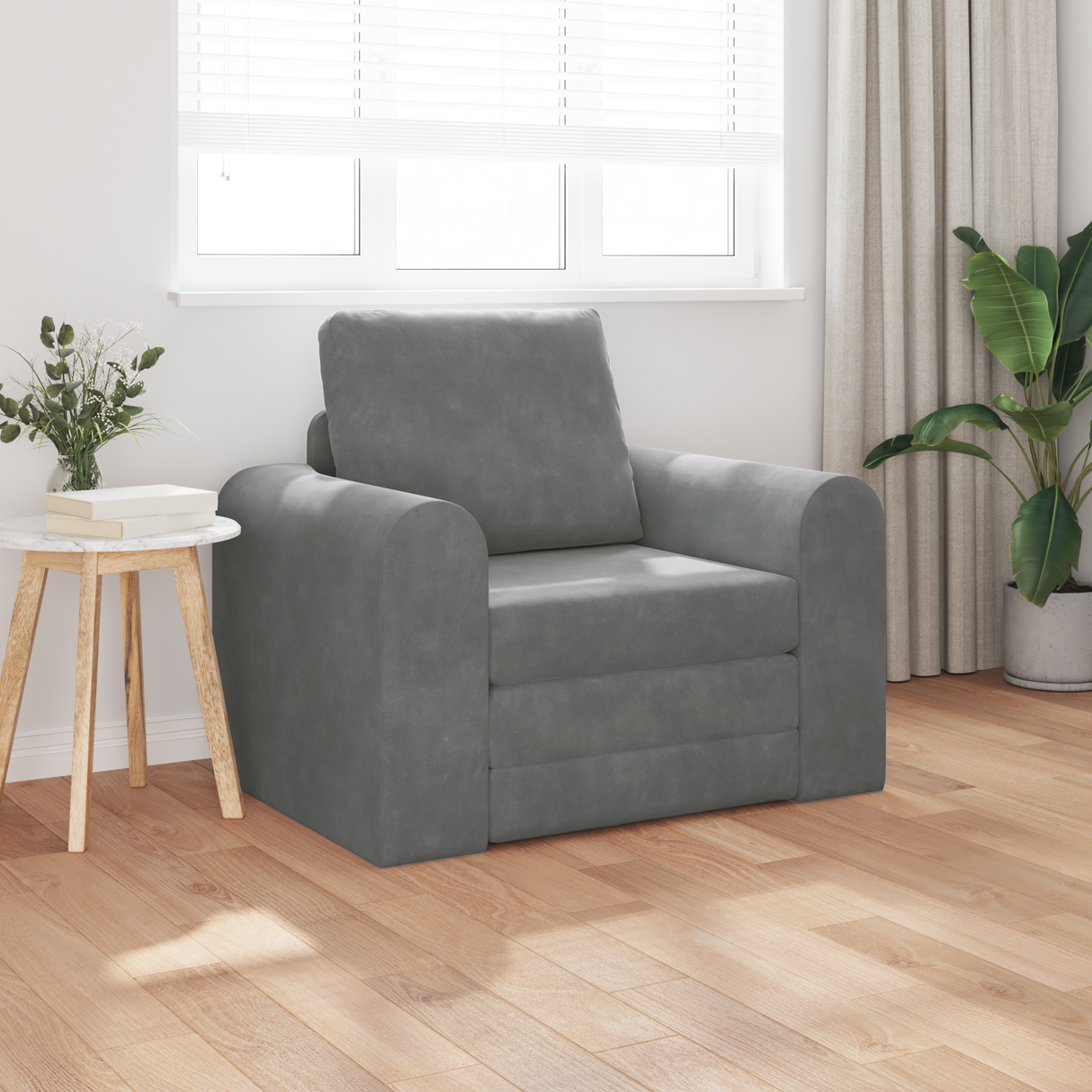 Sofa Bed Dark Grey 98 x 71 x 83 cm Velvet