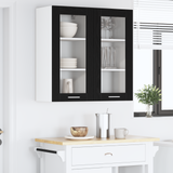 Hanging Cabinet 2 pcs Black Oak 40 x 31 x 80 cm Engineered Wood - Top-Down View