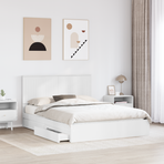 Storage Bed with Drawer White 150 x 200 cm Engineered Wood