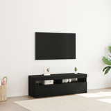 TV Cabinet with LED Black Oak 120 x 35 x 40 cm Engineered Wood - Top-Down View