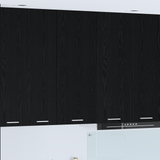 Hanging Cabinet Black Oak 40 x 31 x 100 cm Engineered Wood - Side View