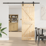 Sliding Door NARVIK 70 x 210 cm (213.5 cm) Natural and Black